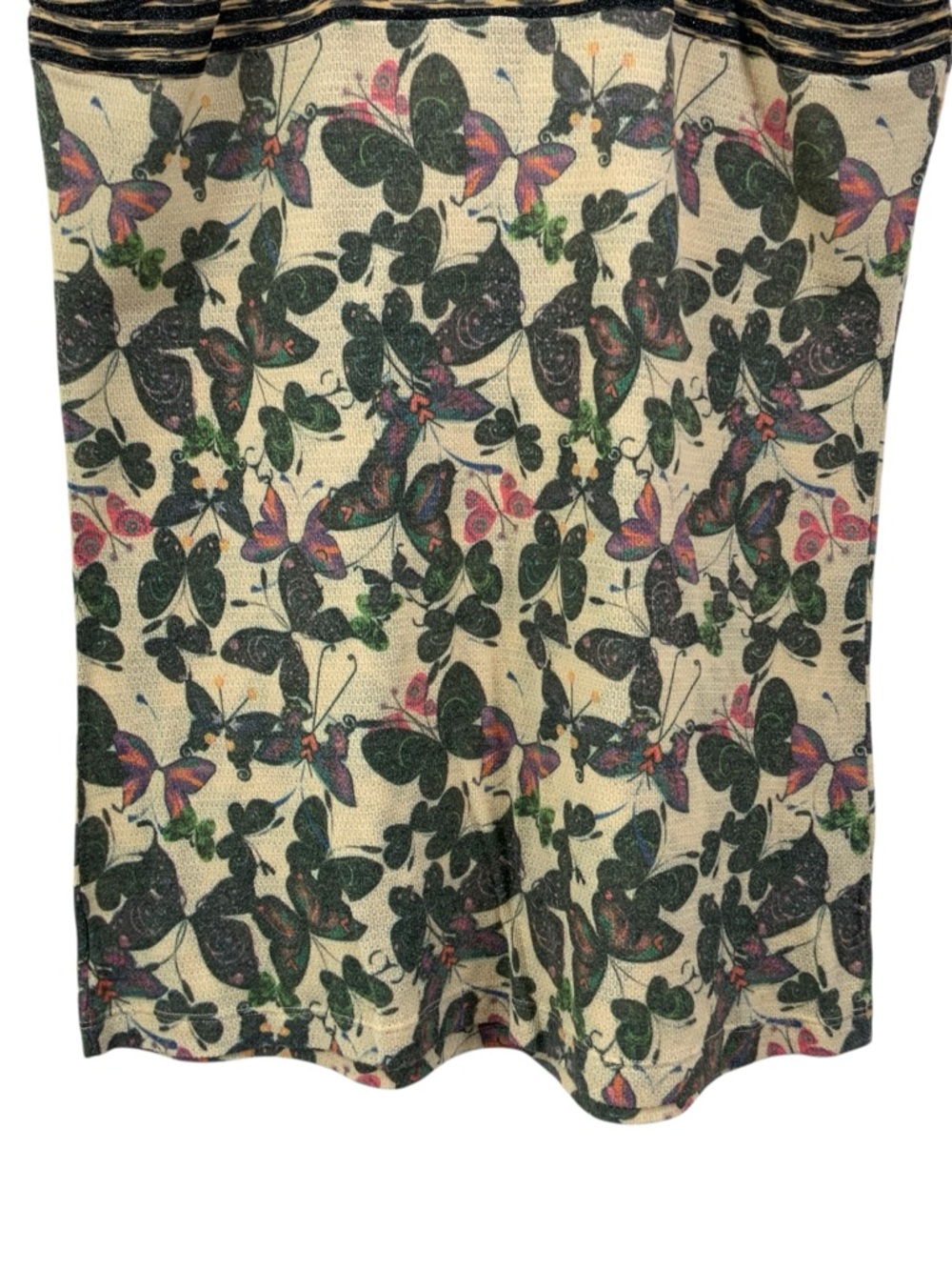 CUSTO BARCELONA Medium Striped Butterfly Print Racerback Tank Top Beige/Black S2 - Picture 7 of 7